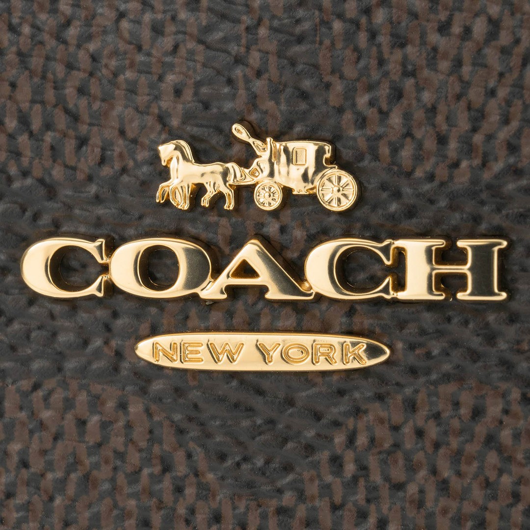 New COACH Bi Fold Wallet Snap Wallet Walnut Black