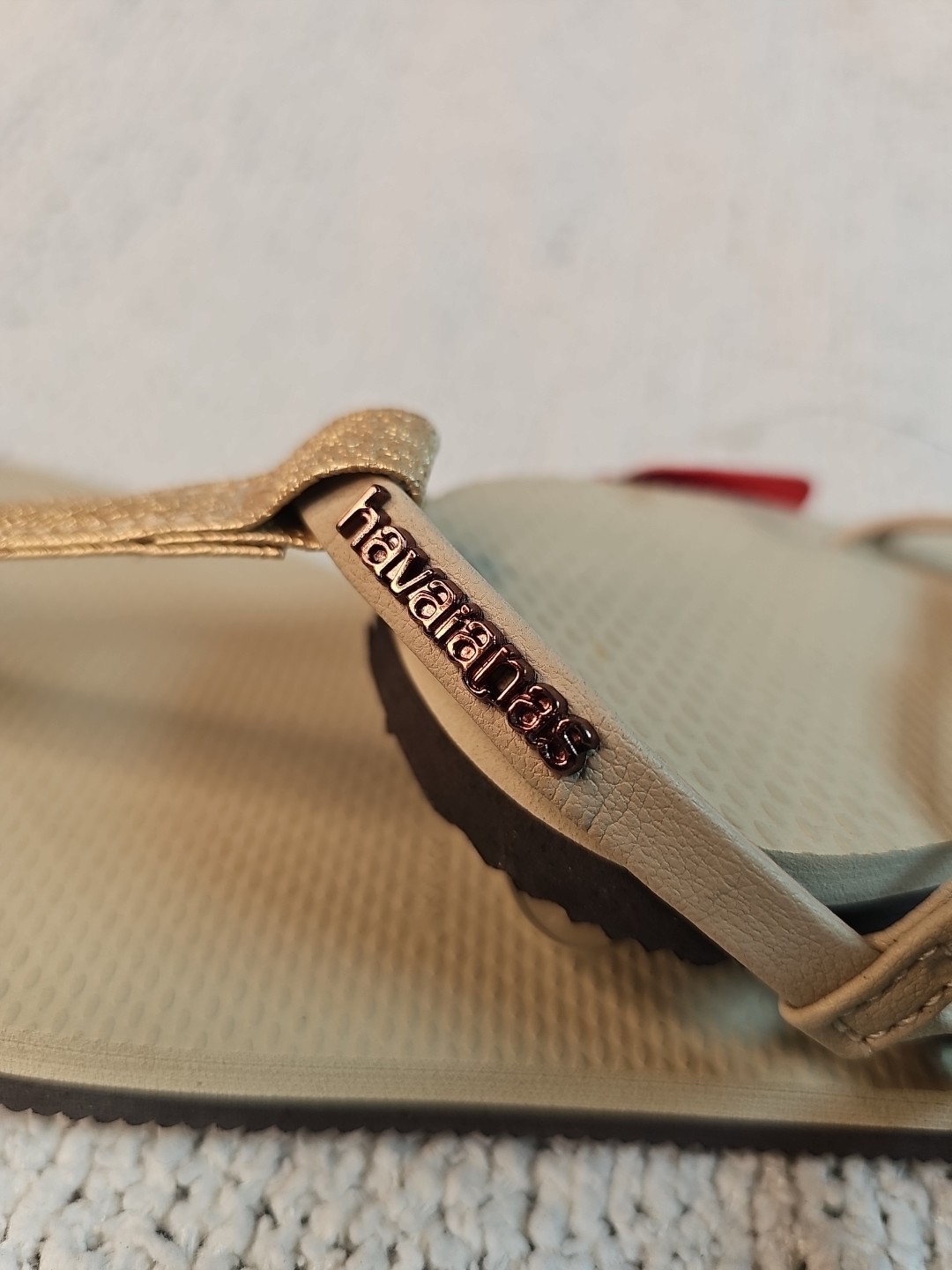 Havaianas You Rio Womens Flip Flop Buckle Ankle Gold Flat Sandals S 10.5, EUR 42