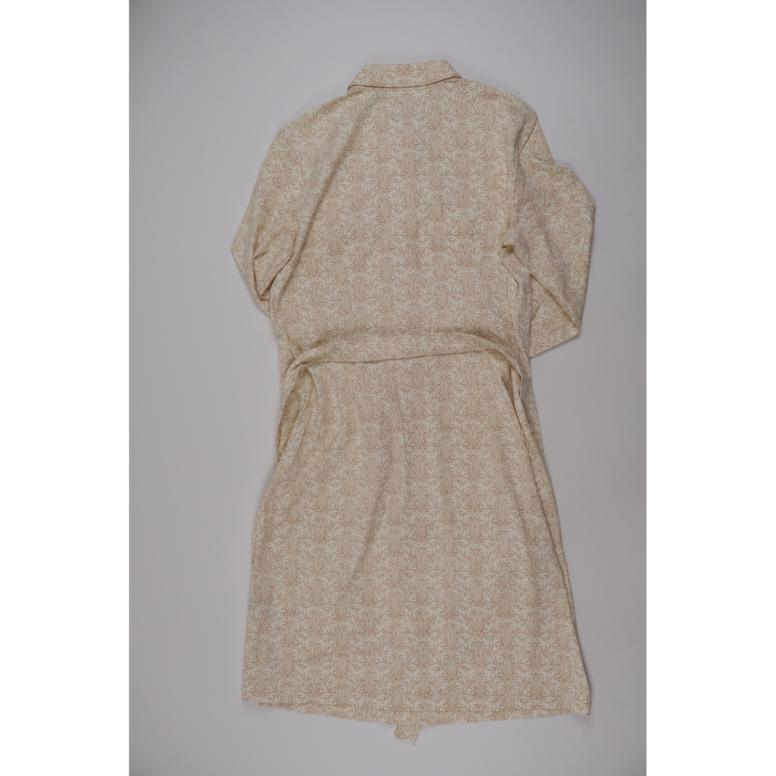 J.McLaughlin Haarlem Shirt Dress Off White Tan Scroll Print L NWT MSRP $258