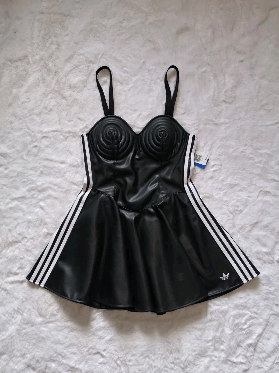NWT Adidas x Jeremy Scott Faux Leather Dress | Size 12