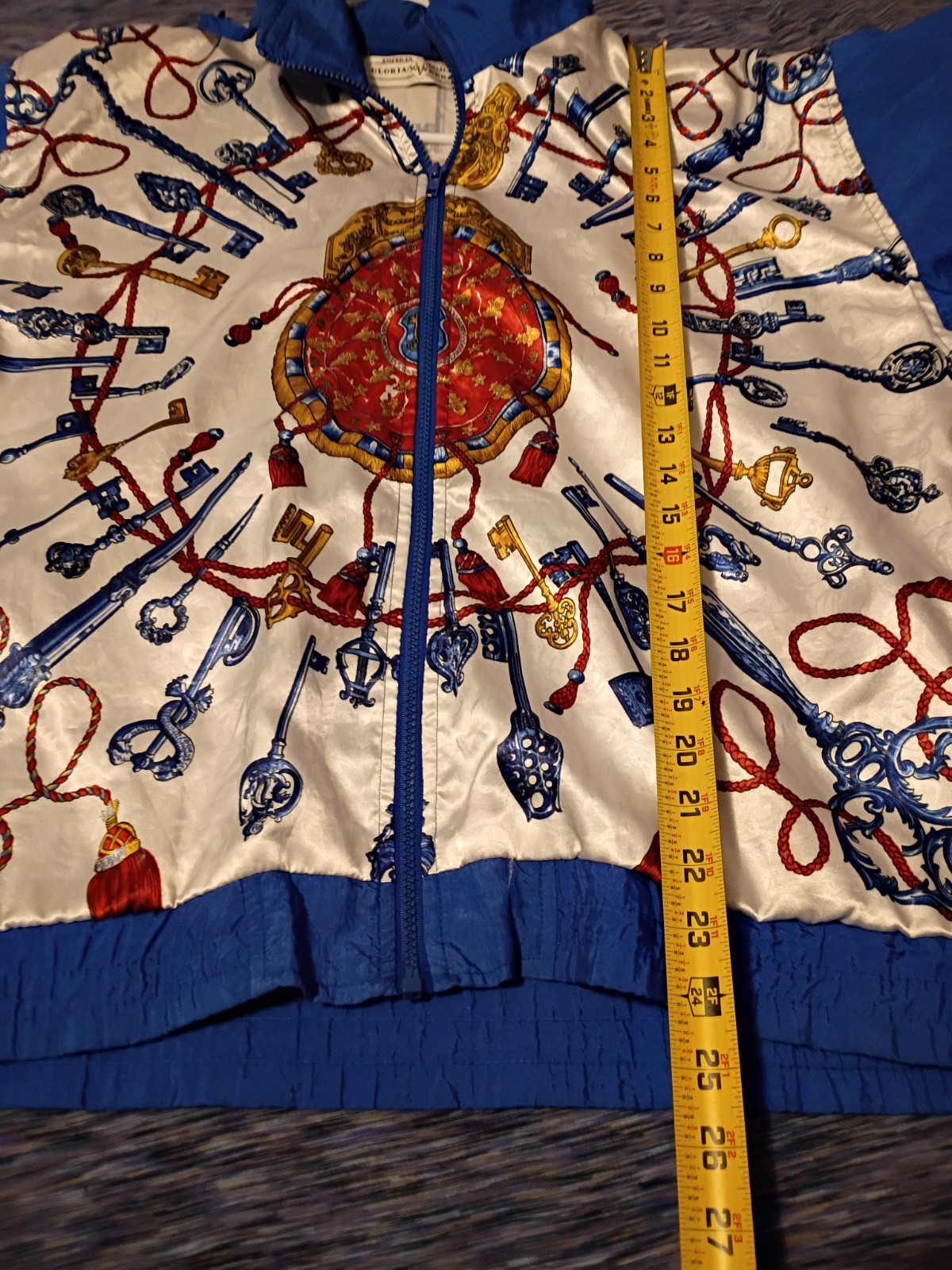 Key & Medallion Print Windbreaker