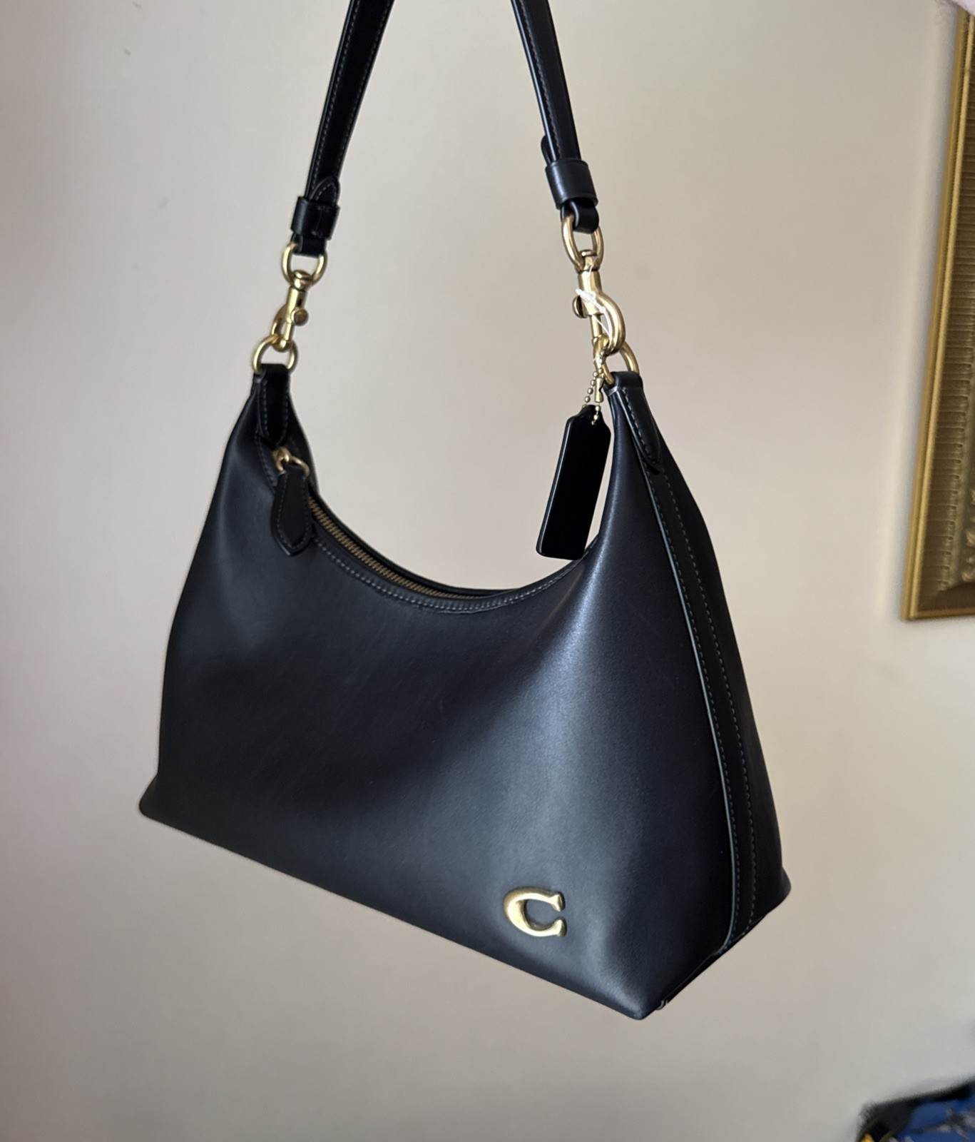 Coach Juliet Shoulder Bag Leather 2Way Crossbody Handbag Black # CR981 NWT