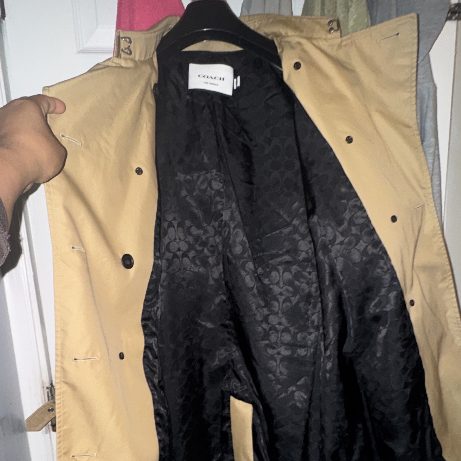Coach The Trench Beige Double Breasted Lined Long Trench Coat Women’s L