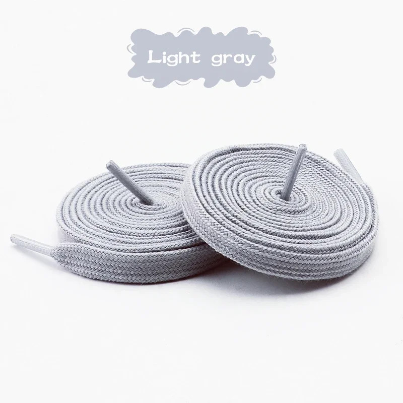 0.8cm Classic Cotton Shoelaces for Sneakers Canva Shoes Solid-Color Flat Laces N