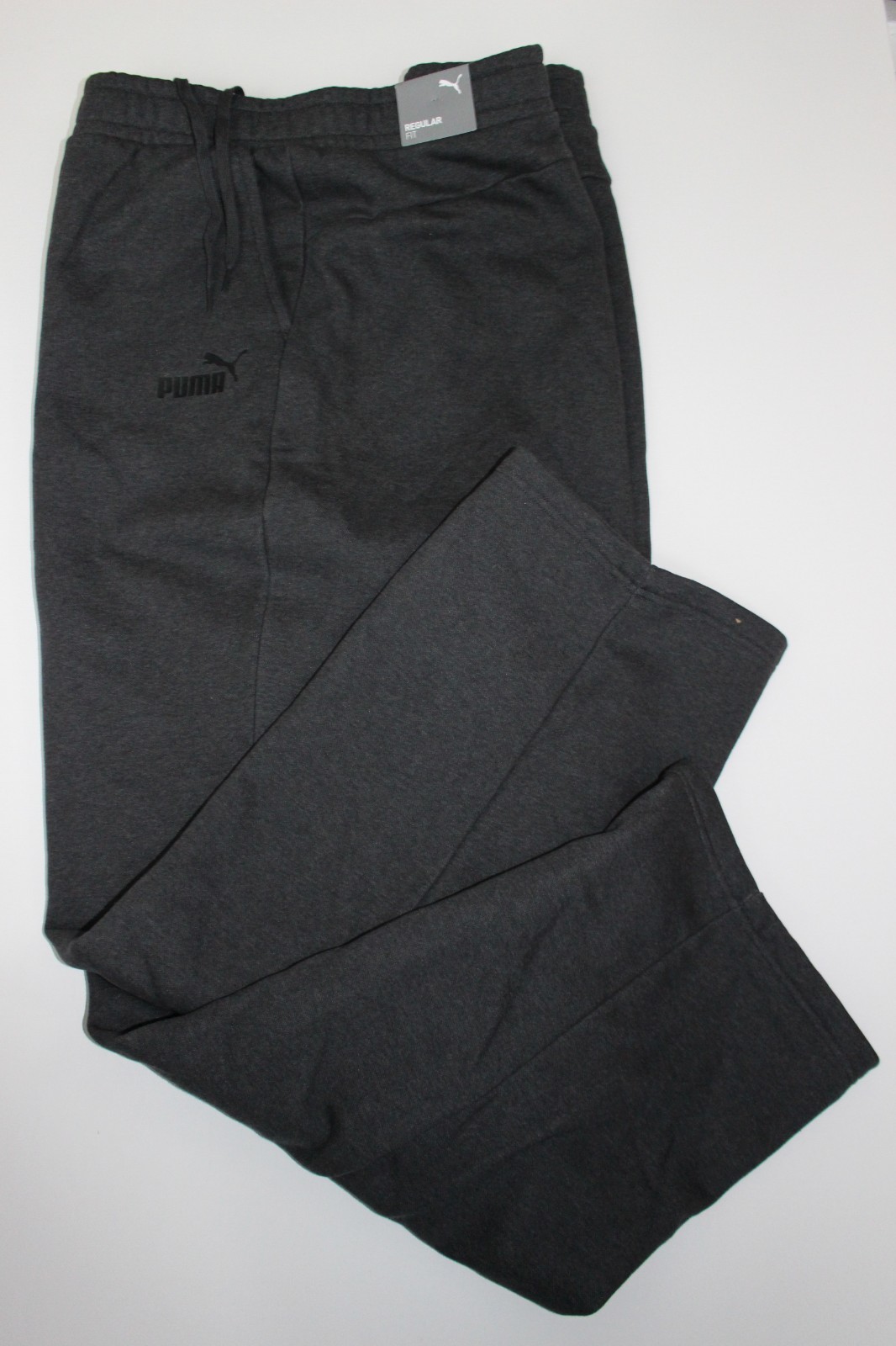 PUMA REGULAR FIT CHARCOAL GREY FLEECE OPEN BOTTOM SWEATPANTS SZ: 4XLT 4XT NWT