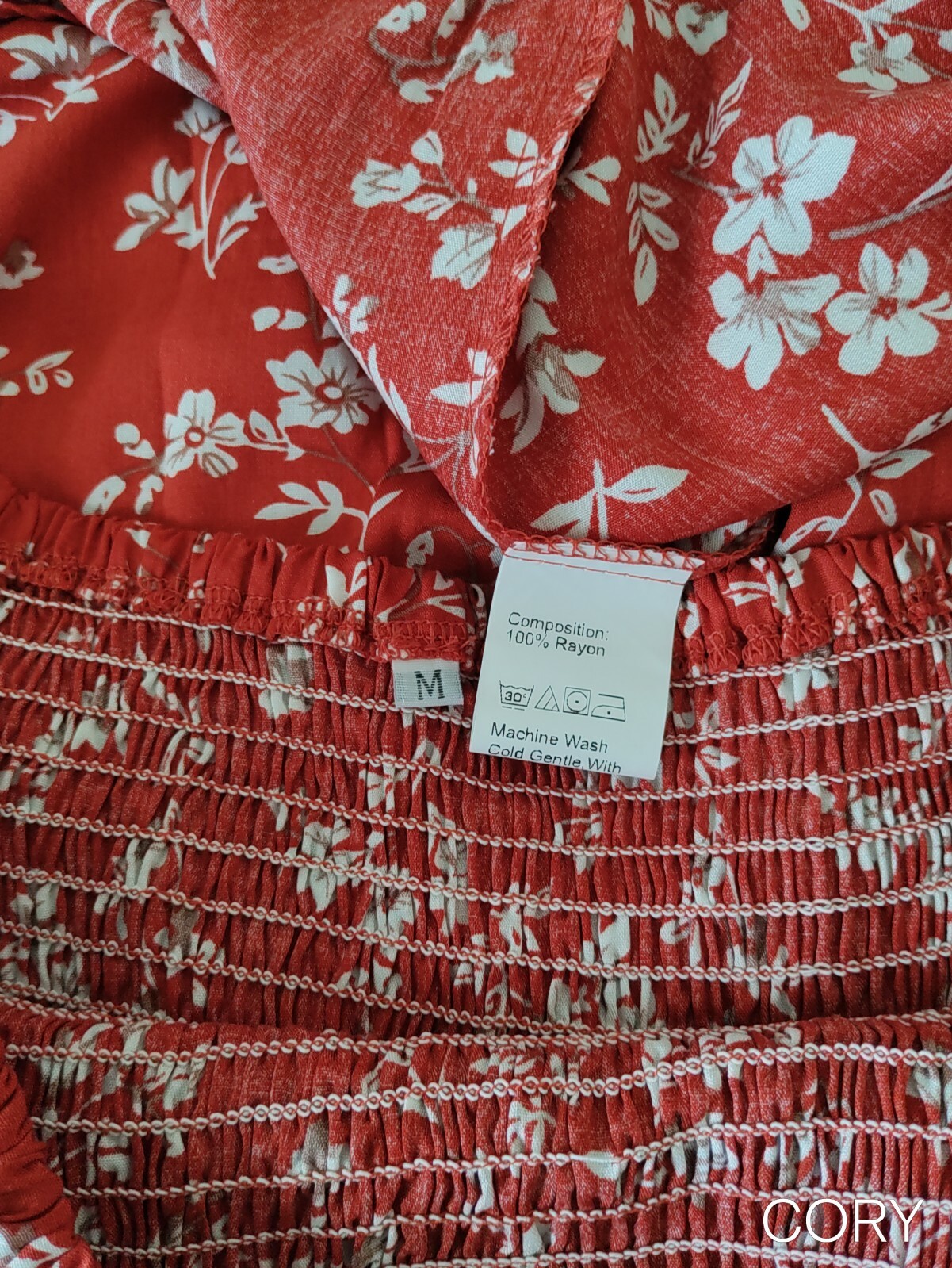 NEW WOMAN KRANDA GATHERED FRONT DRESS SIZE M SLIT FIT ~FLARE Floral 100% Rayon
