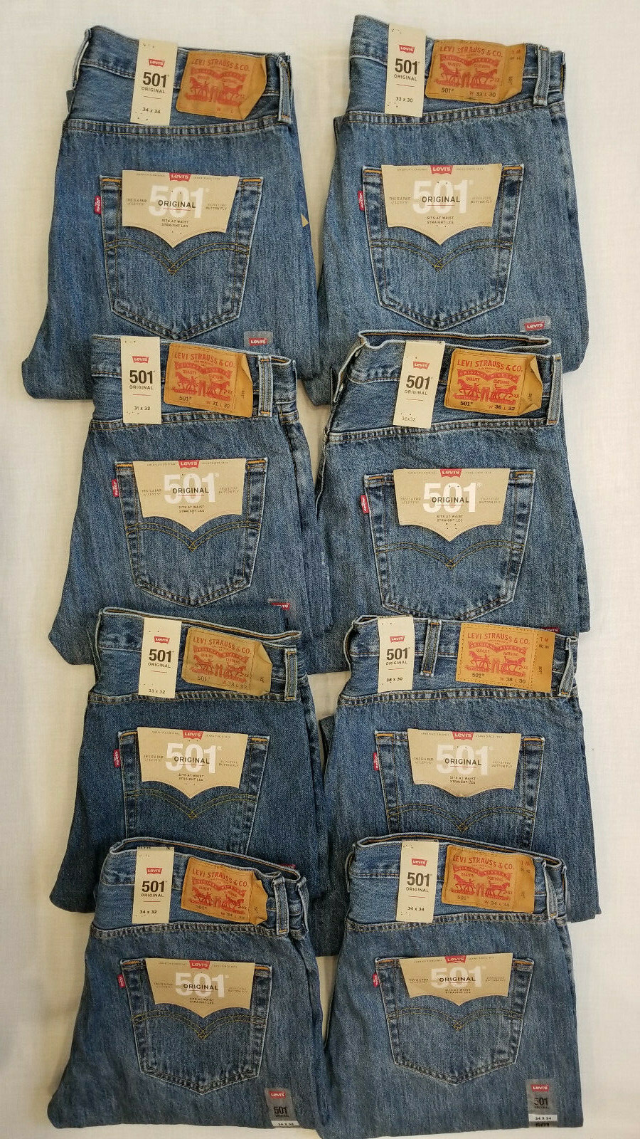 Levis 501 Original Fit Mens Jeans Medium Stonewash 31,32,33,34,36,38,40 #0193