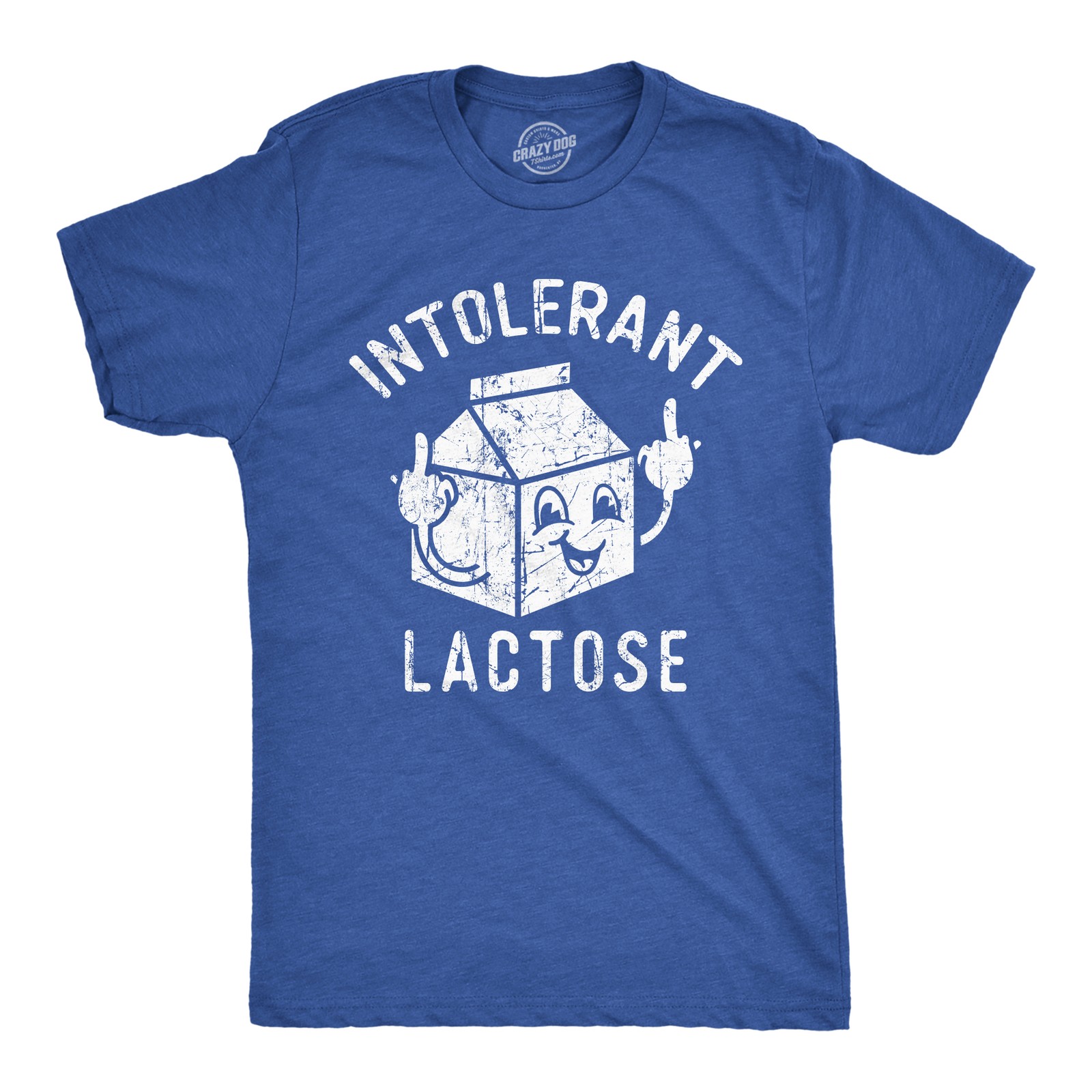 Mens Funny T Shirts Intolerant Lactose Sarcastic Milk Graphic Novelty Tee for