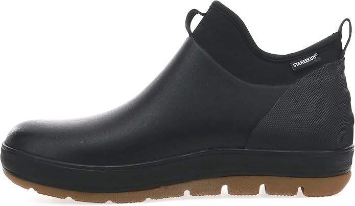 Staheekum Men’s Waterproof Neoprene Ankle Rain Boot Outdoor Hiking Comfort Black