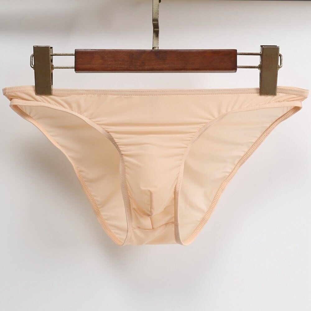 3 Pairs Men Underpants Super Thin Ice Silk Bikini Briefs Thongs Underwear