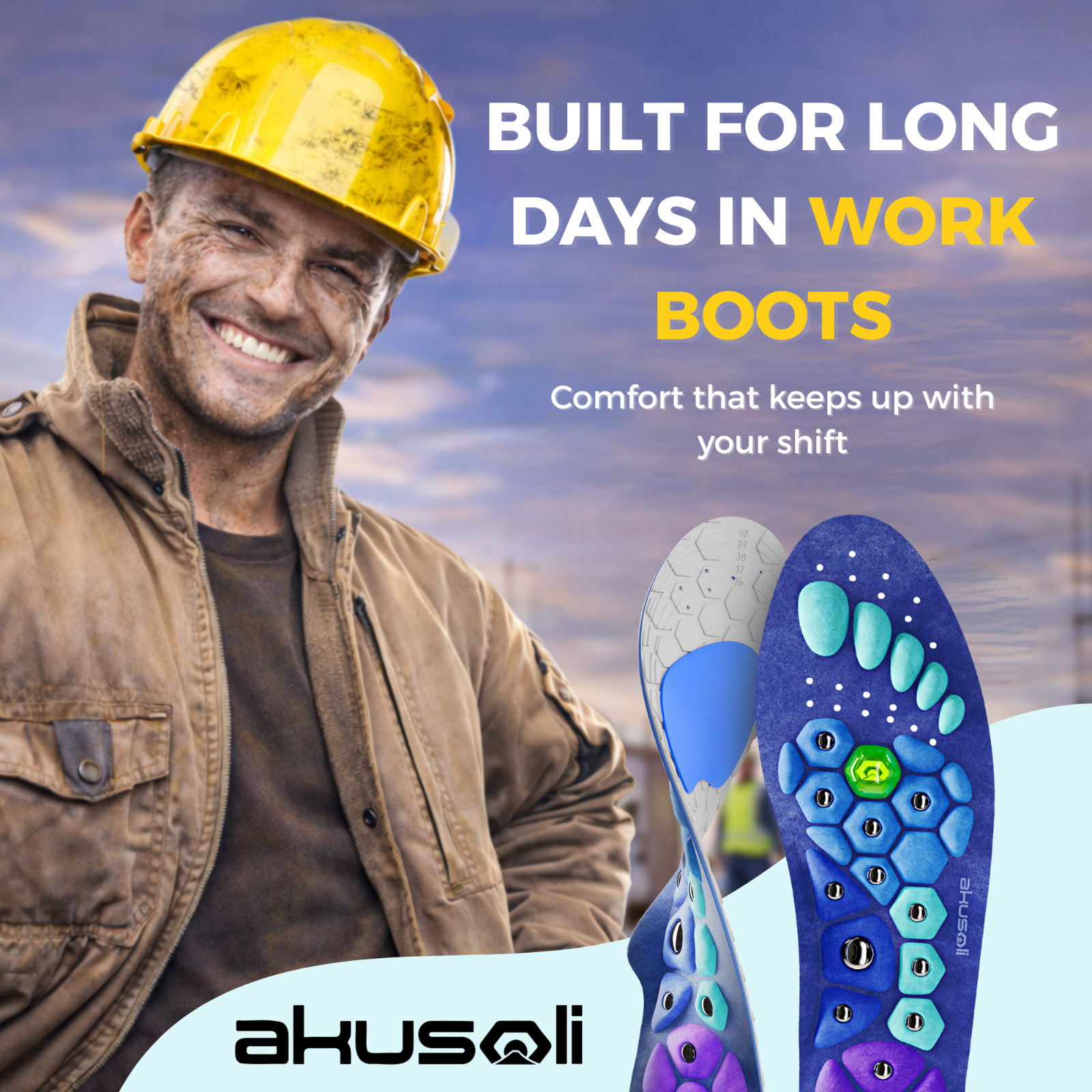 AKUSOLI® | Magnetic Acupressure Massage Shoe Insoles for Pain, Plantar Fasciitis