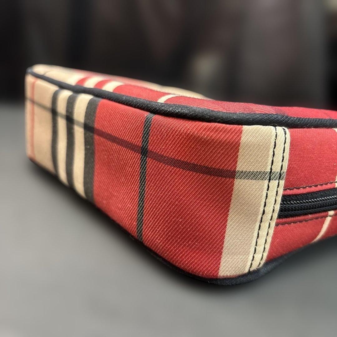 Burberry Plaid Pouch Vanity Clutch Nova Check 6.3×7.9in Used