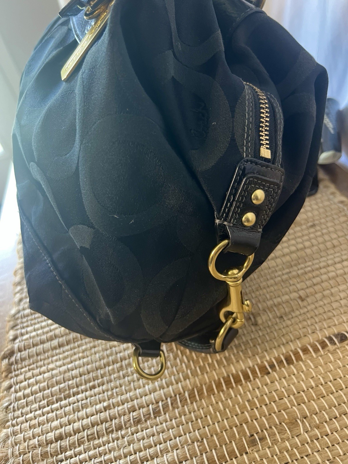 Y2K Coach 12943 Madison Op Art Sabrina Satchel in Black
