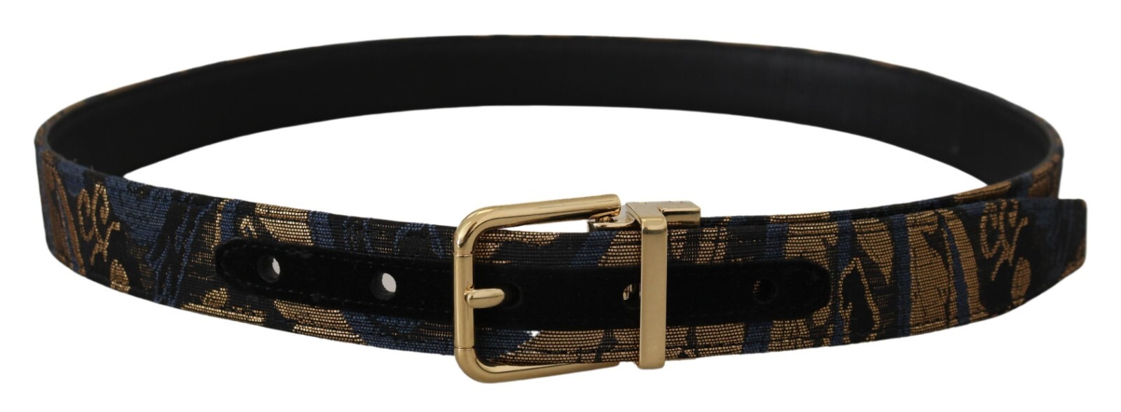 DOLCE & GABBANA Belt Multicolor Jacquard Leather Logo Buckle 75cm / 30in 700usd