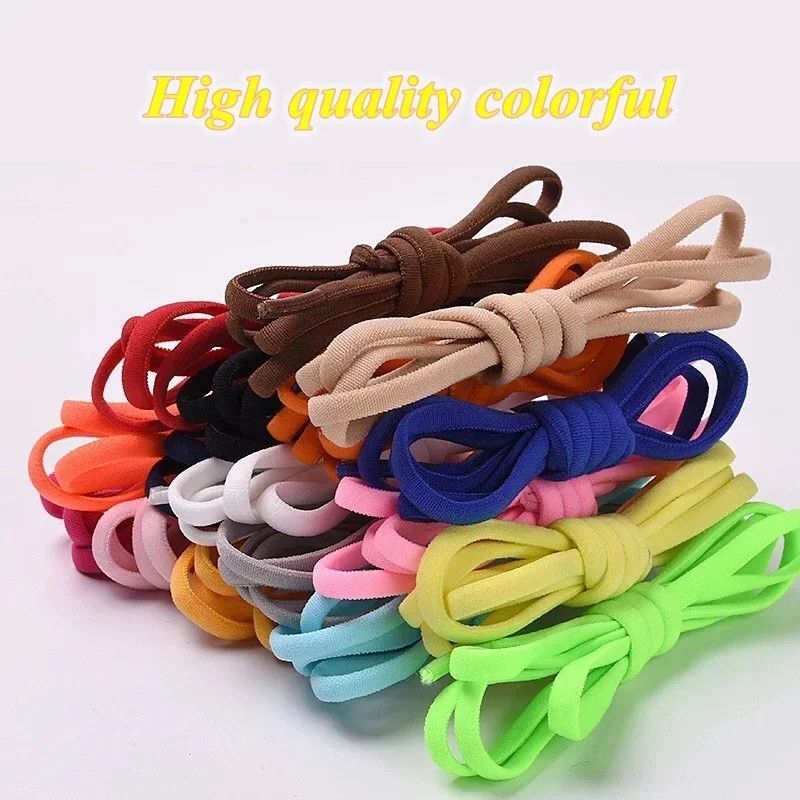 NEW Colorful Options Elastic laces Sneakers No tie Shoelace for Sports Round Sho