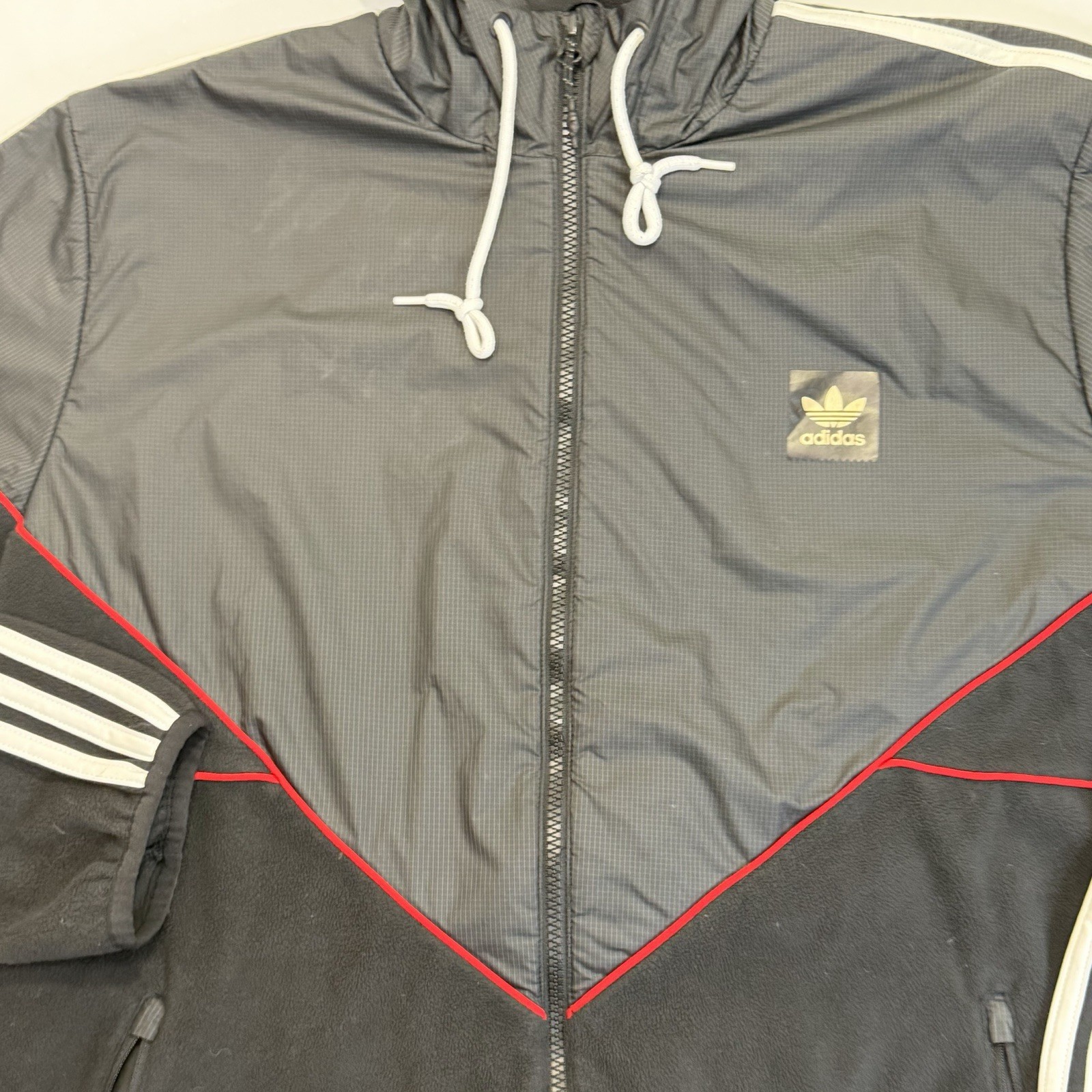 adidas skateboarding premier fleece jacket mens size xl trefoil black Hooded