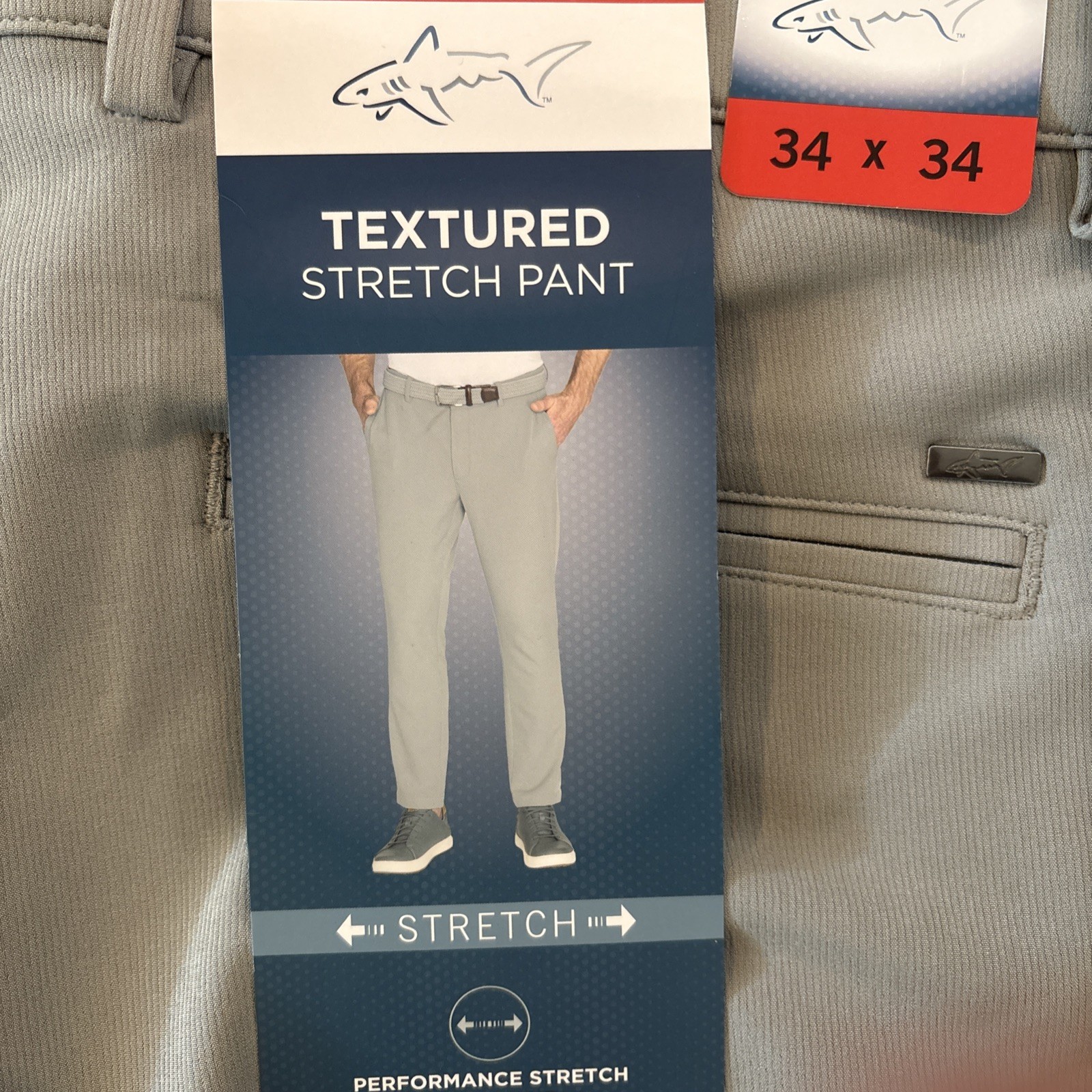 Greg Norman Shark Men’s Golf Pants 2-Pack Stretch in Navy & Gray (NWT)