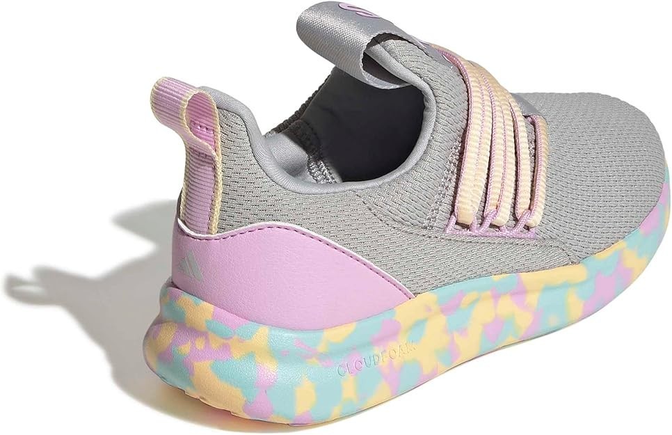 Adidas Unisex kidsLite Racer Adapt 7.0, Grey/ Orange Tint/Bliss Lilac,4
