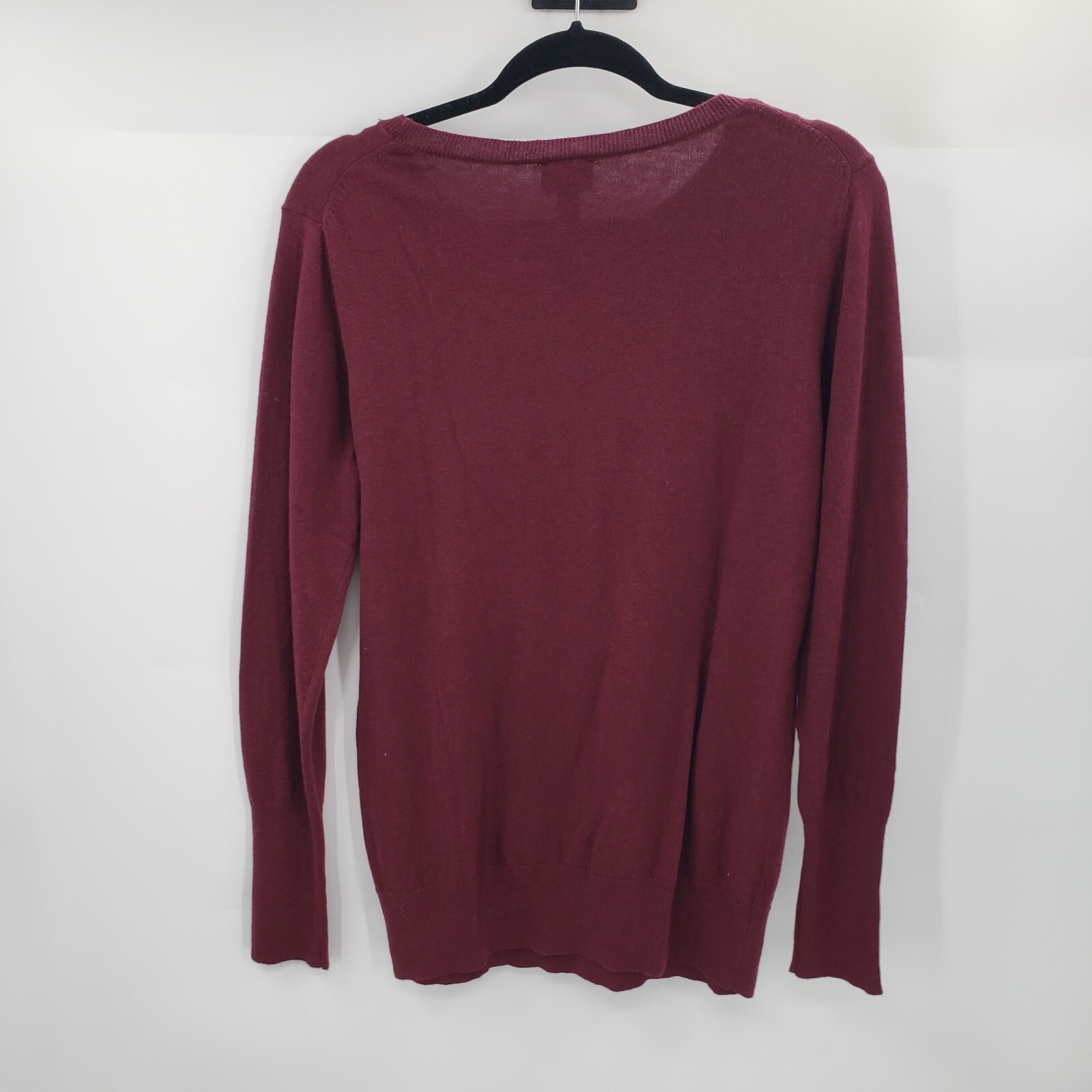 Worthing Large Burgundy Red Sweater Womens Cotton Blend Pullover Round Neck