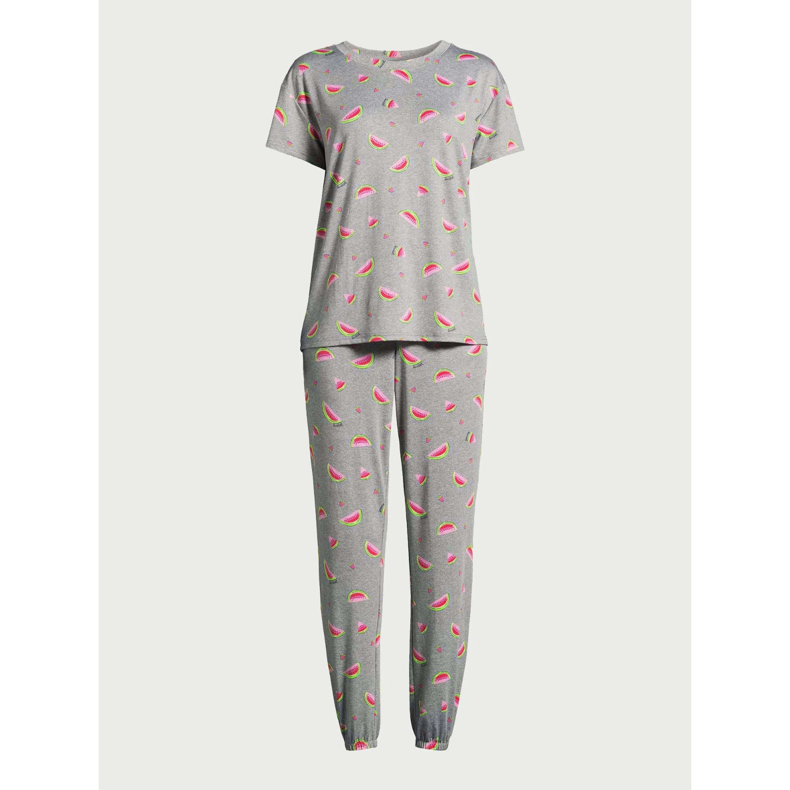 New Joyspun Women Pajama set Jogger with pocket Gray Watermelon U pick