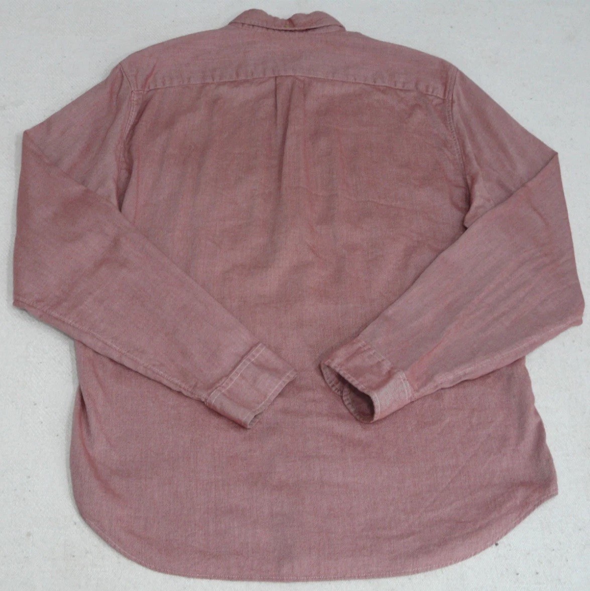 J Crew Work Shirt Mens M Washed Red Button Down Cotton Diagonal Twill Brushed
