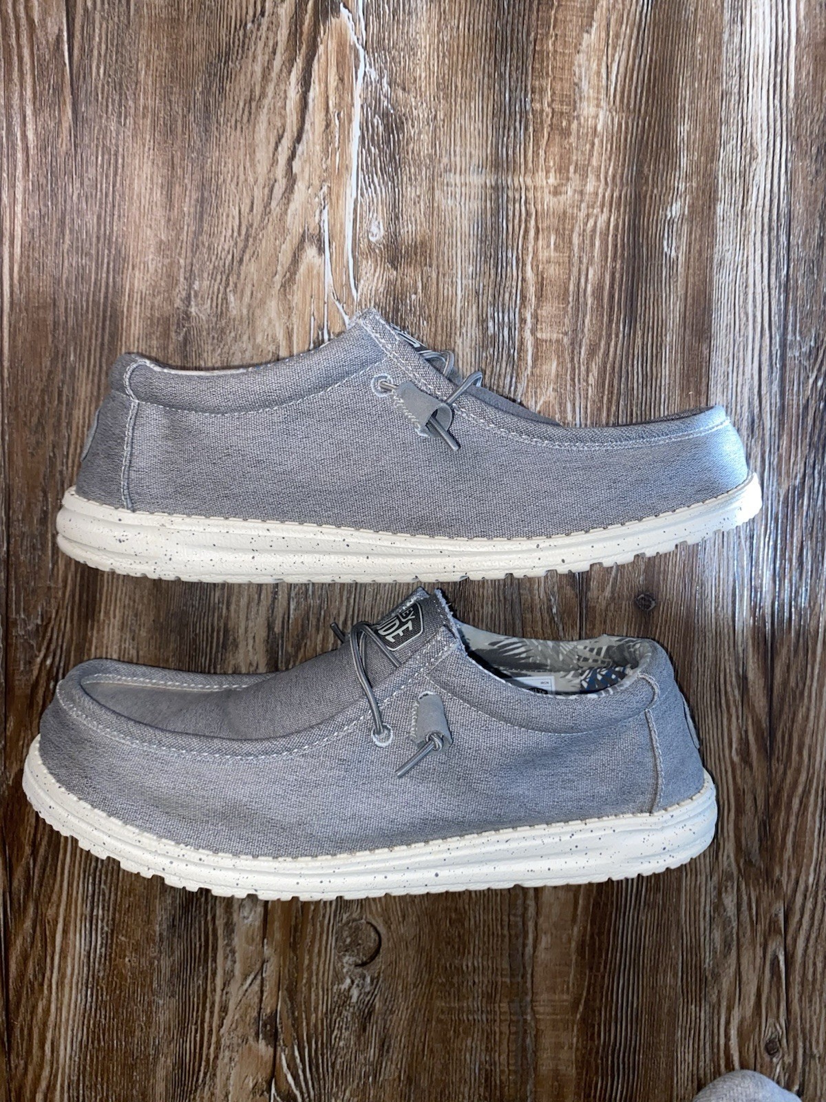 Hey Dude Wally Stretch Canvas Gray Men’s Size 11 Casual Slip On Loafers