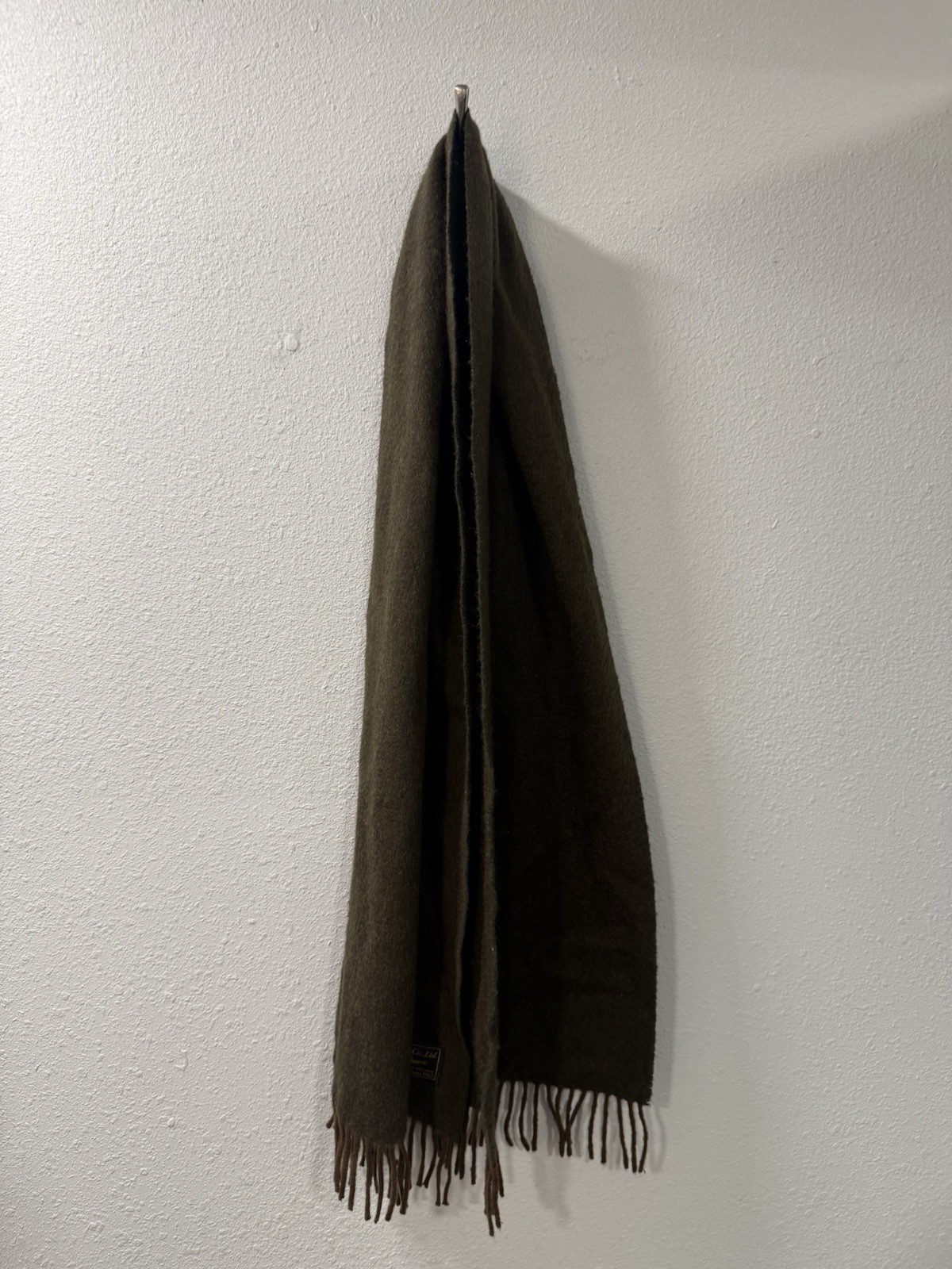 Vintage Joshua Ellis & Co. LTD – Dark Army Green 100% Cashmere Scarf (England)