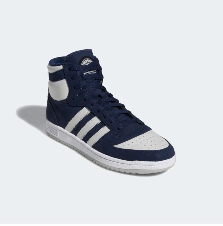 MENS ADIDAS TOP TEN RB LEATHER SKATE NAVY BLUE GREY RETRO BASKETBALL SHOES Sz 7