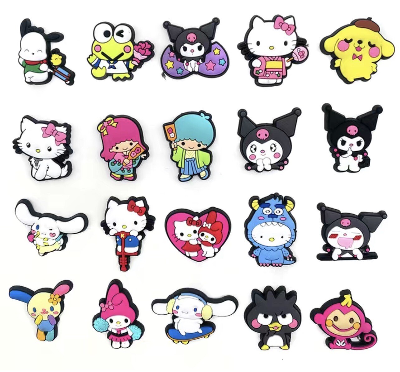 20pcs Cute Sanrio Random Fits Croc Accessories Shoe Jewelry Charms