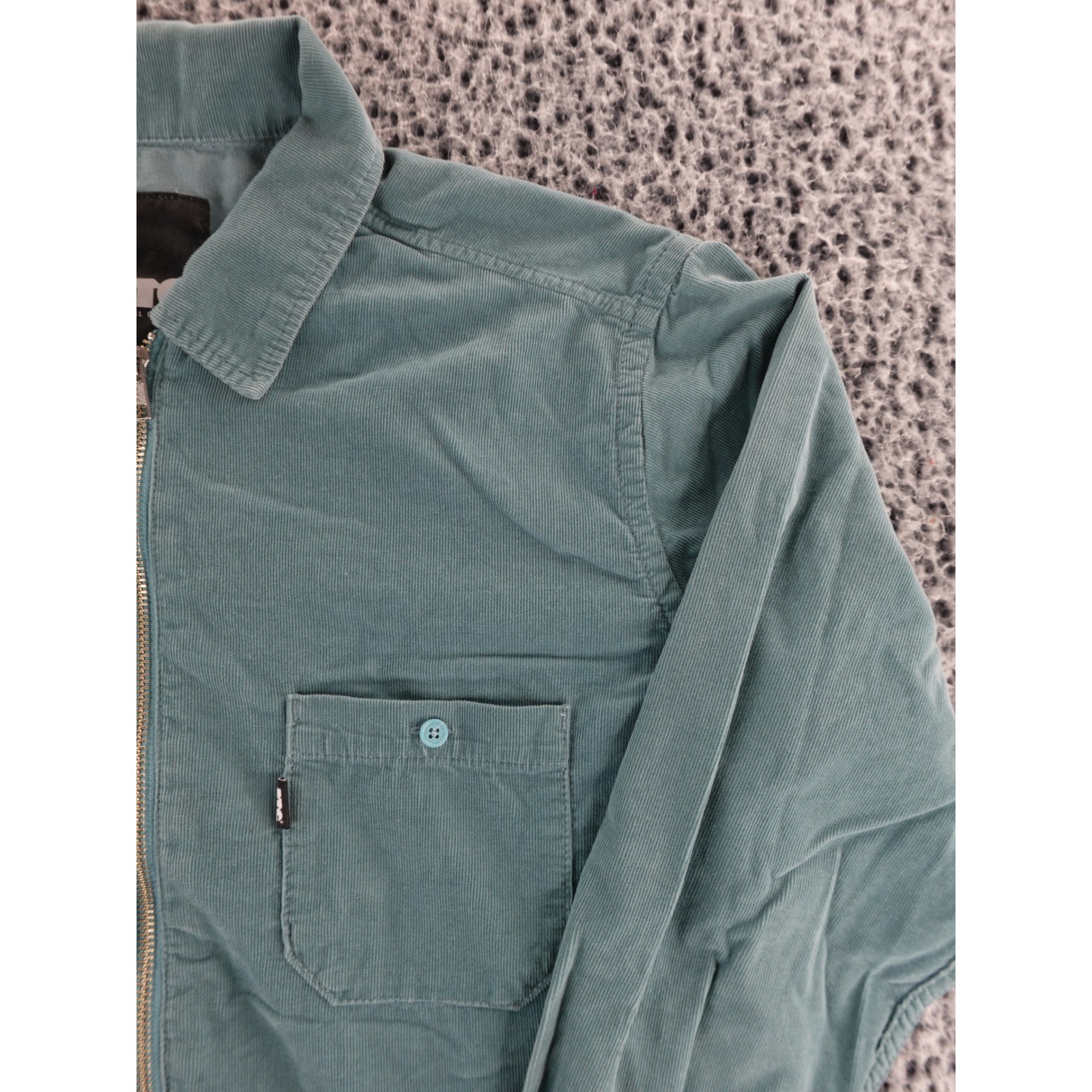 FTC Original Garments Corduroy Zip Up Shirt Jacket Teal Mens Medium
