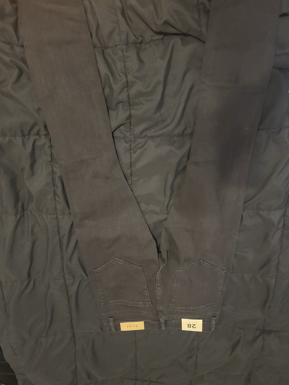 MNML Black Denim Men’s Jeans Ankle Zip Distressed Knee Rips Skinny Size 30