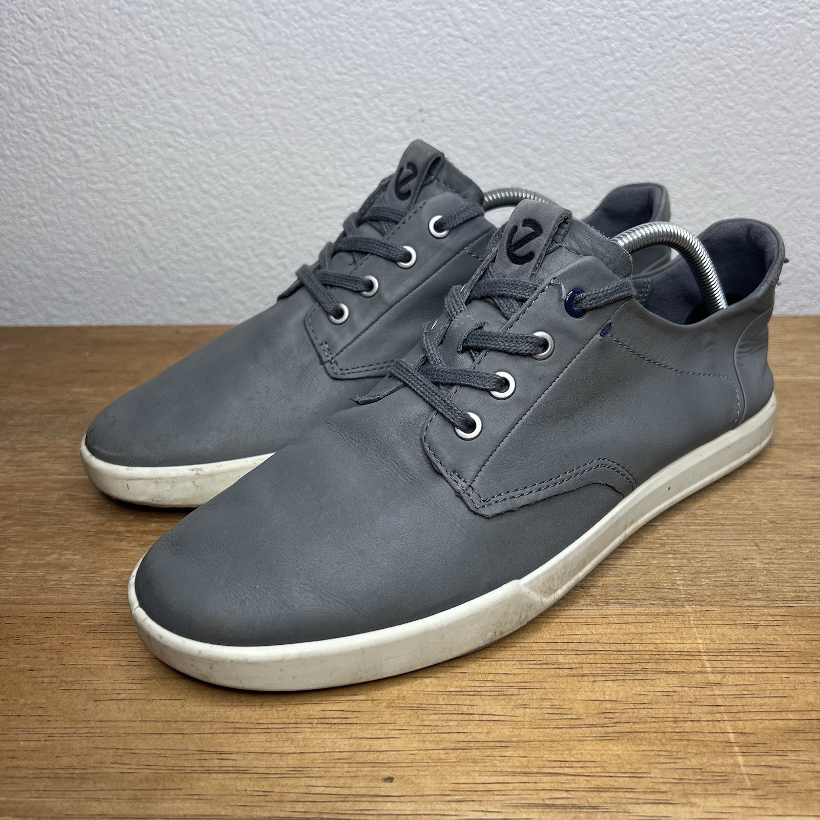Ecco Shoes Mens 9 Collin 2.0 CVO Gray Leather Lace Up Sneakers