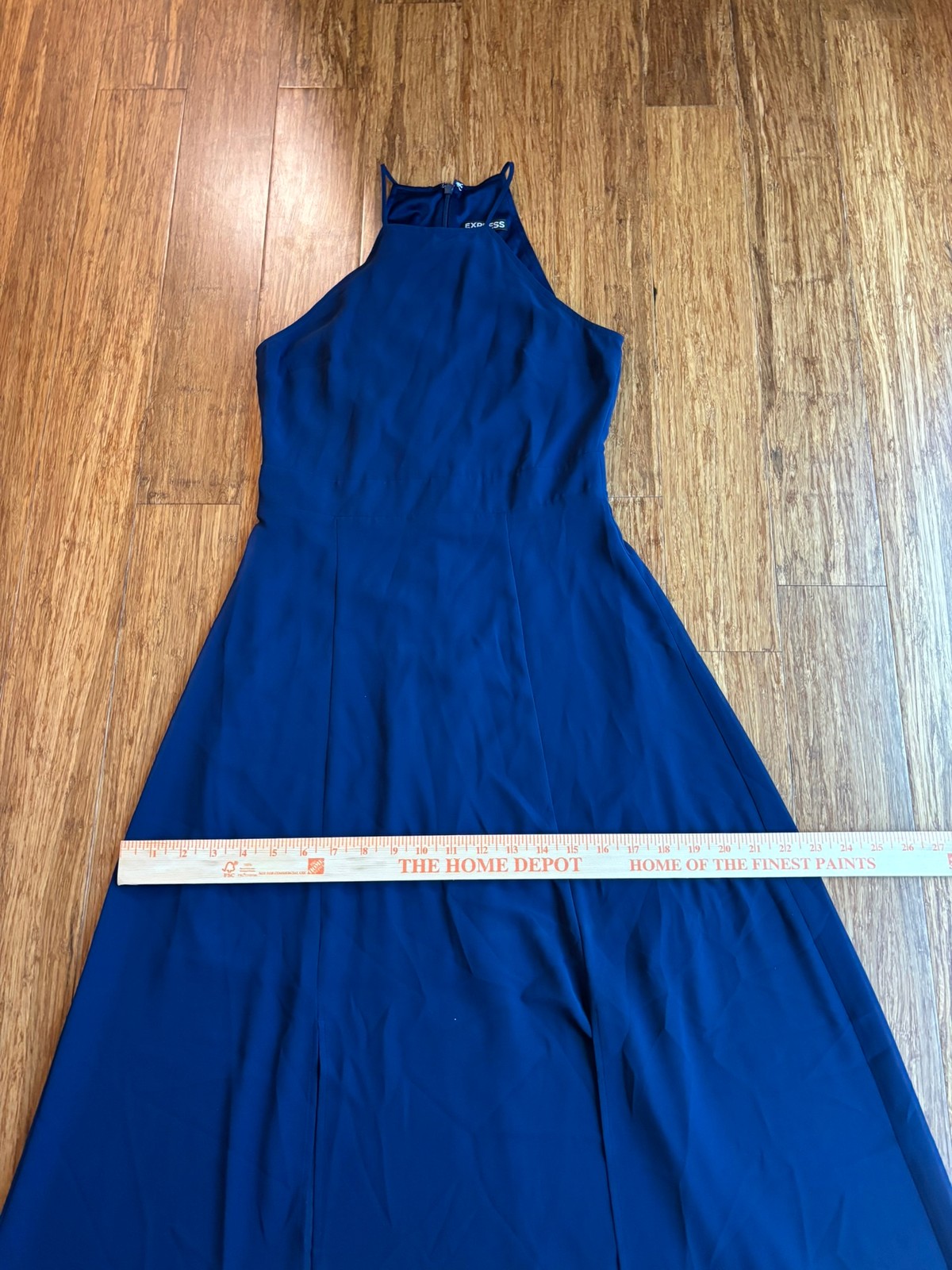 Express Navy Halter Maxi Dress Sleeveless Flowing Size 0