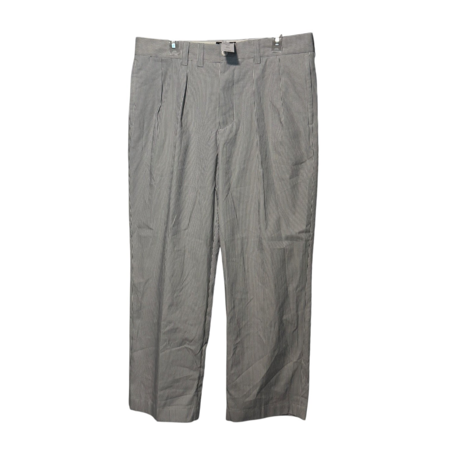 Todd Snyder Corded Stripe Officer Trouser Mens 34 Navy Pleated Cotton Pants