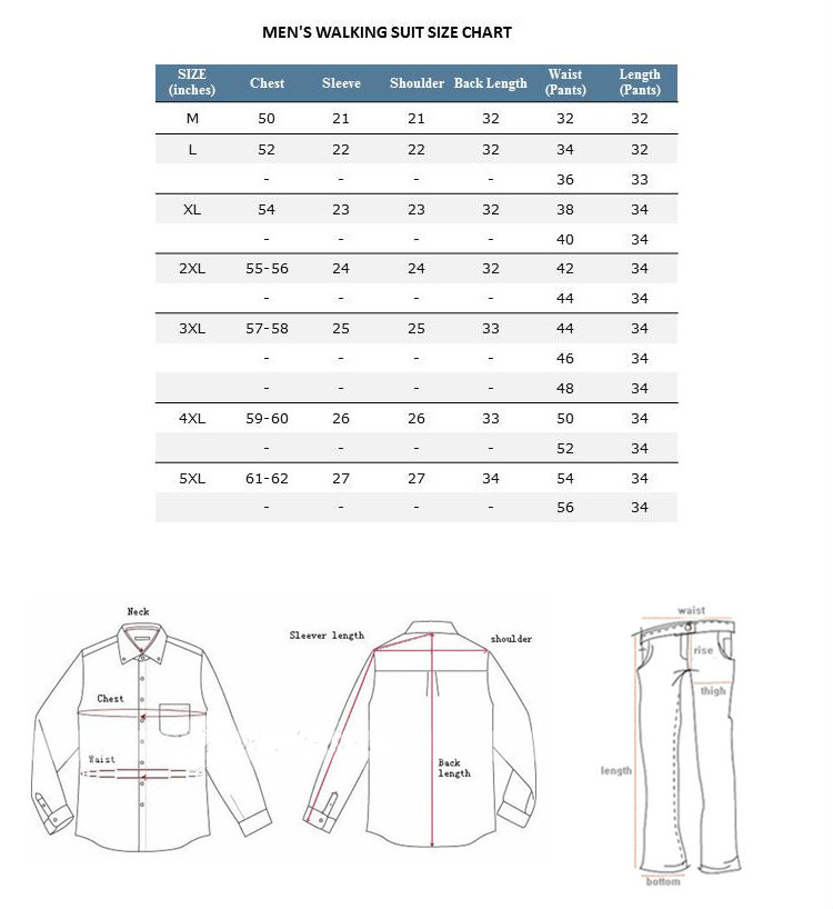 Men’s 2pc Walking Suit Long Sleeve Casual Shirt & Pants Set Solid Color