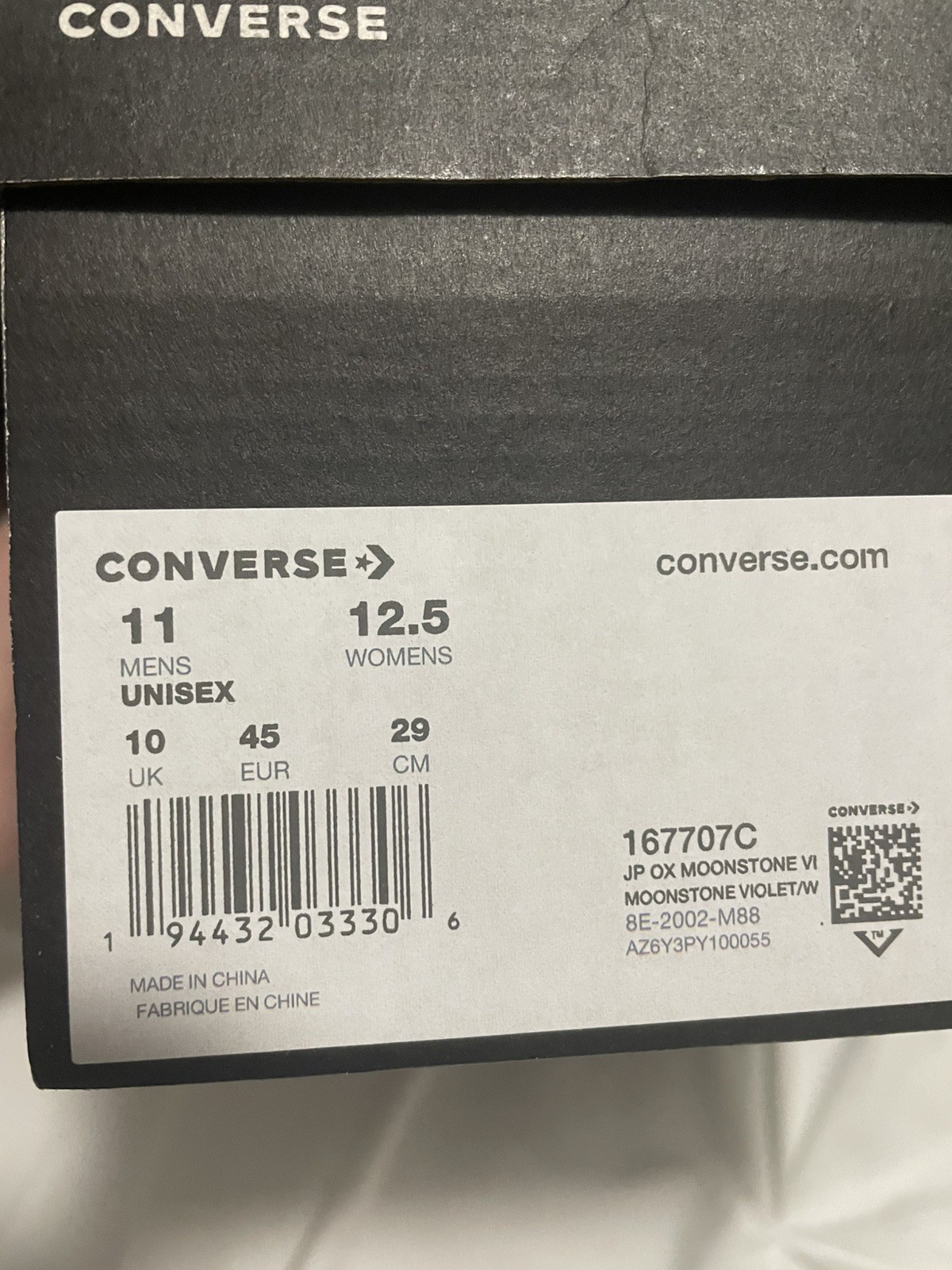 Converse Chuck Taylor All Star Ox Low Top Lace-Up Purple/White Sneaker 166709F