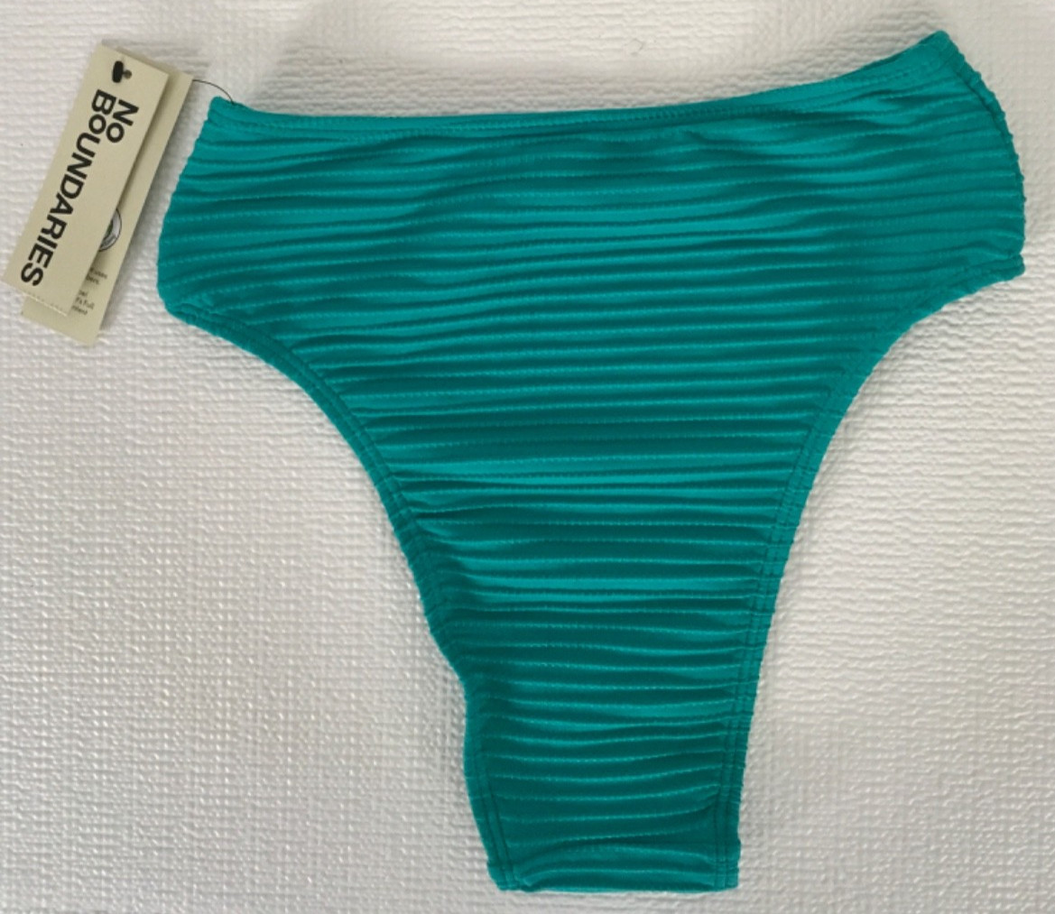No Boundaries Bikini Bottoms Size XXS 00 Green Cheeky High Leg High Waist New