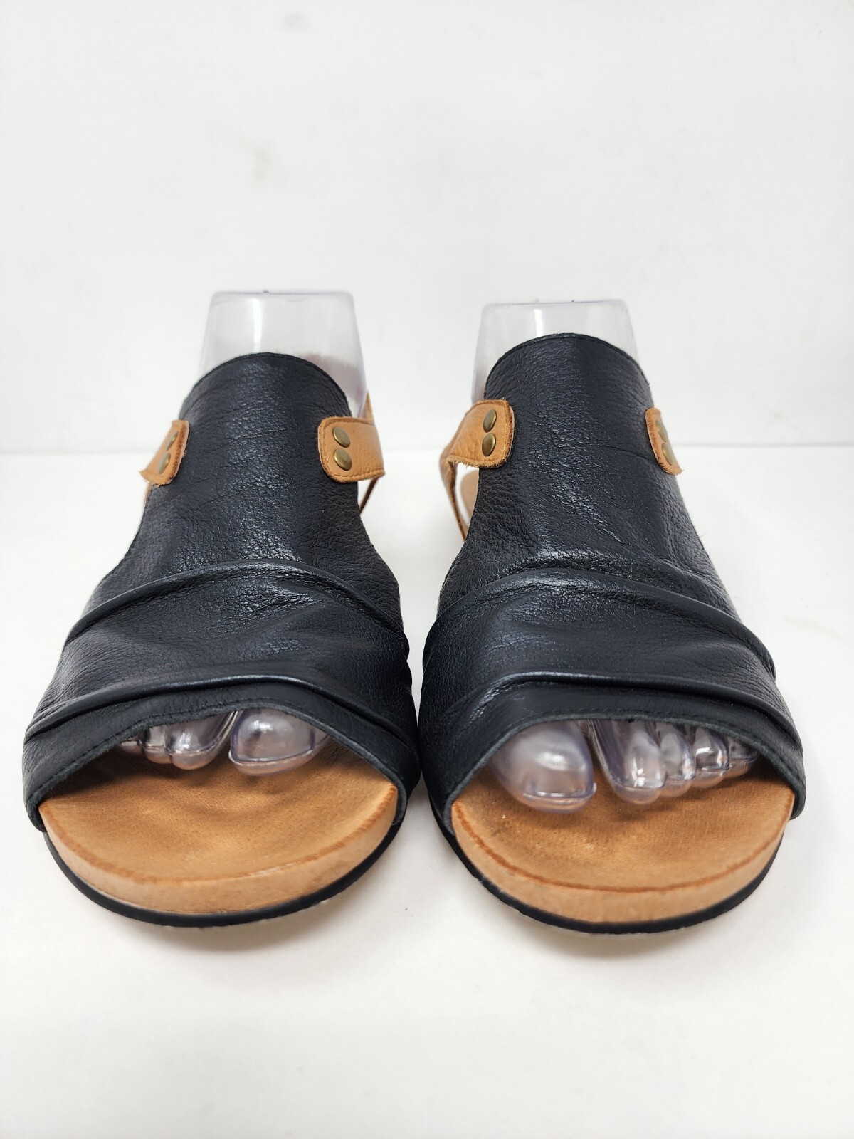 Django & Juliette Sandals Womens EU 40 US 9 9.5 Black Tan Leather Shoes