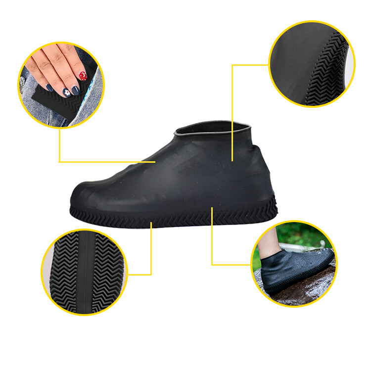 SILICON WATER PROOF, NON-SLIP & RE-USABLE SHOE COVER FOR WOMEN’S TRAINERS BLUE