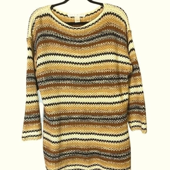 The Limited Sweater Fall Browns & Beige Stripes 21″ length P2P 22″ Sz M