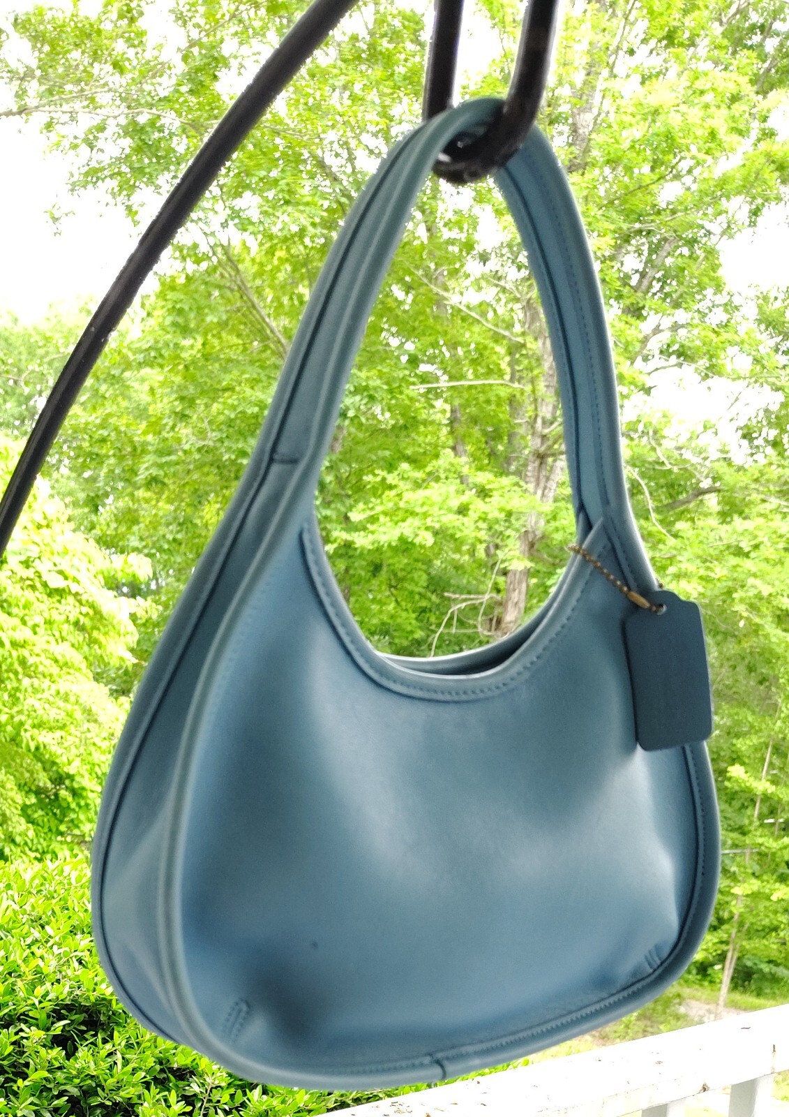 Coach RARE MINI 9027 Sky Blue Leather Ergo Shoulder Bag