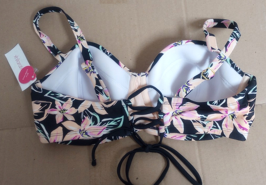Xhilaration Bikini Top Underwire Strappy Floral Tropical Plus Size