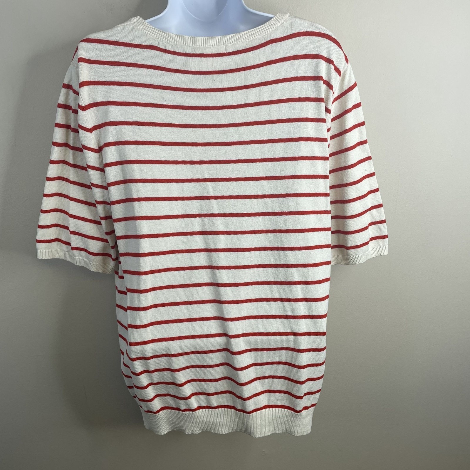 H&M Preppy Sweater Womens XLarge Nautical Coastal Stripe Pullover Short Sleeve