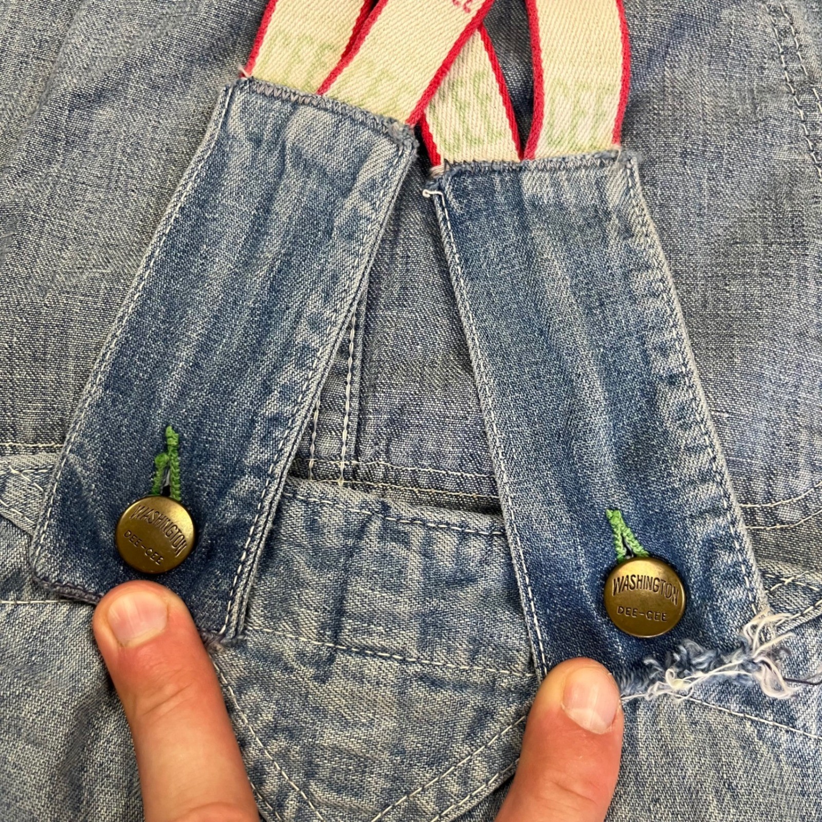 Washington Dee Cee Overalls 40×30 Blue Vintage Distressed Painter Workwear 50s