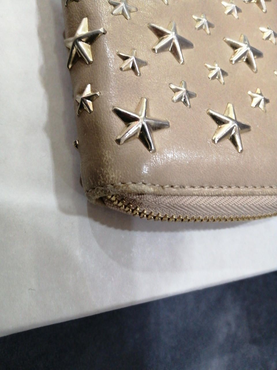 Jimmy Choo Studded Round Zipper Long Wallet Used