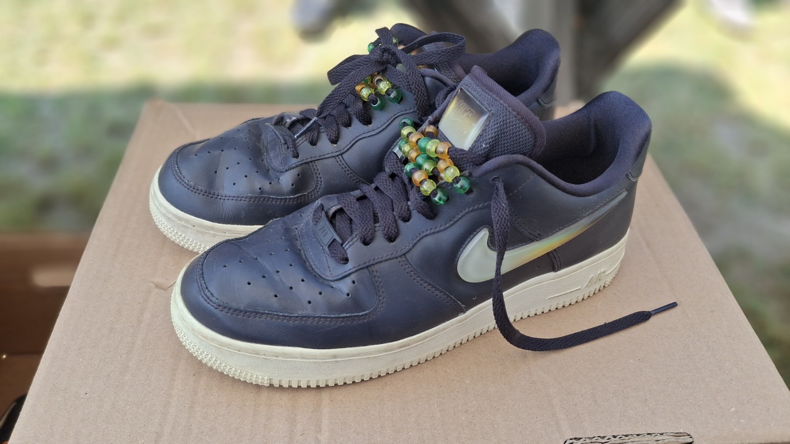 Nike Air Force One Sz 9.5 Navy Orange