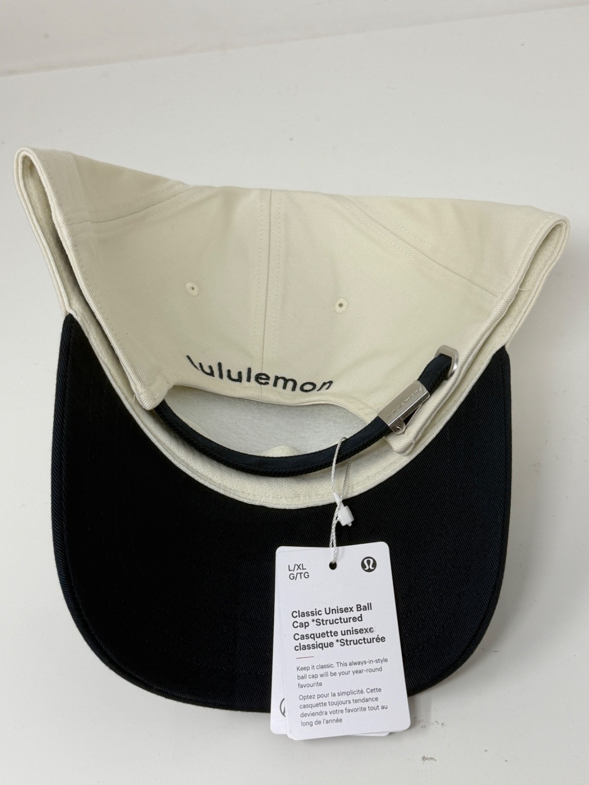 Lululemon Classic Ball Cap Structured Adjustable Birdie Hat Size L/XL Ivory Blue
