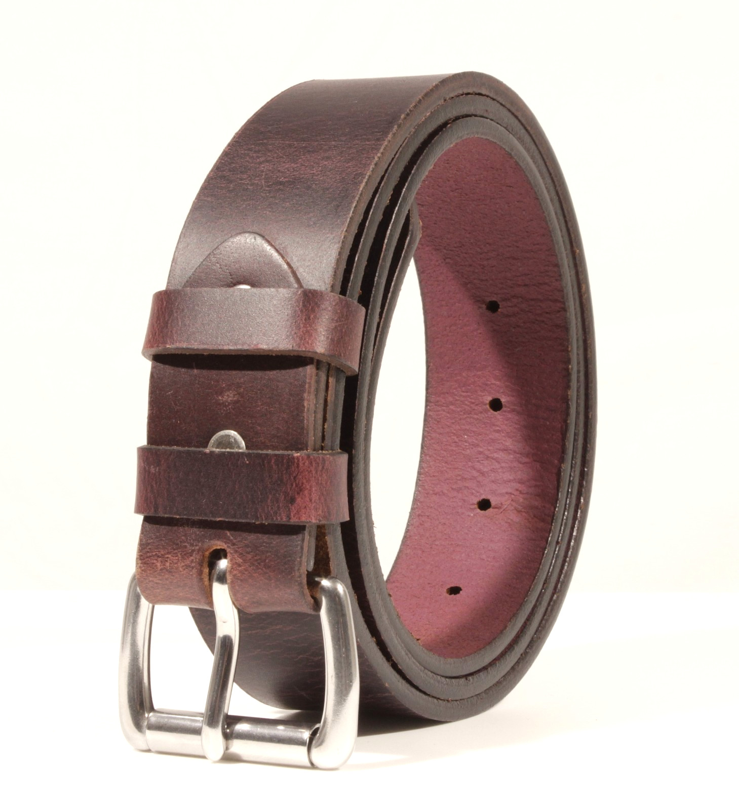 Men’s Full Grain Buffalo Leather Belt 1.5 Amish Made USA Heavy Duty Work Casual