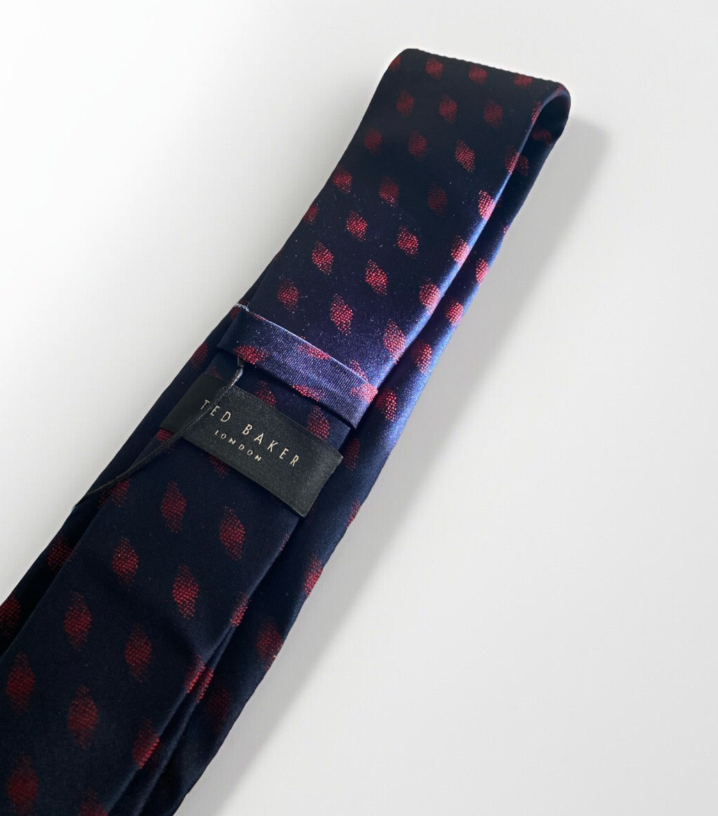 Ted Baker Men’s 100% Silk Tie Cronus Diamond Geometric Blue 3.25” Width