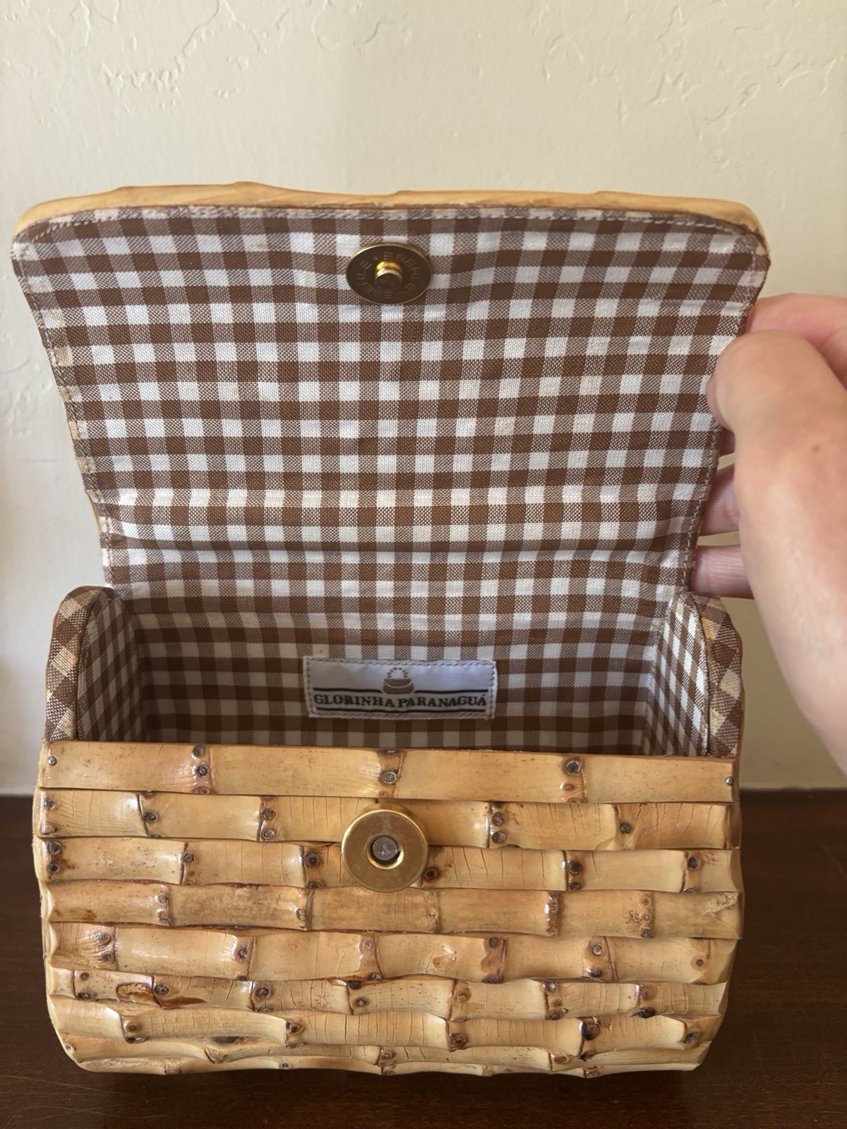 Glorinha Paranagua Bamboo Eberlee Purse Bag HTF Excellent